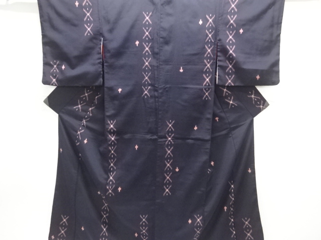 大正ロマン　抽象模様織出しお召着物